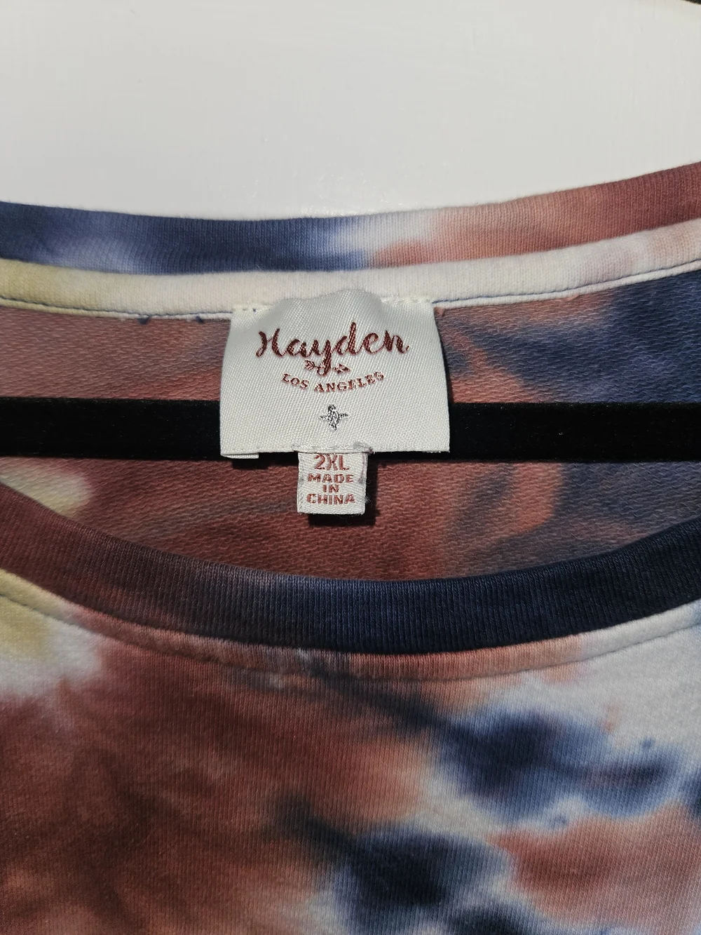 Hayden Tie-Dye Pullover Sweatshirt - Navy, Rust & Mustard - Picture 2 of 4